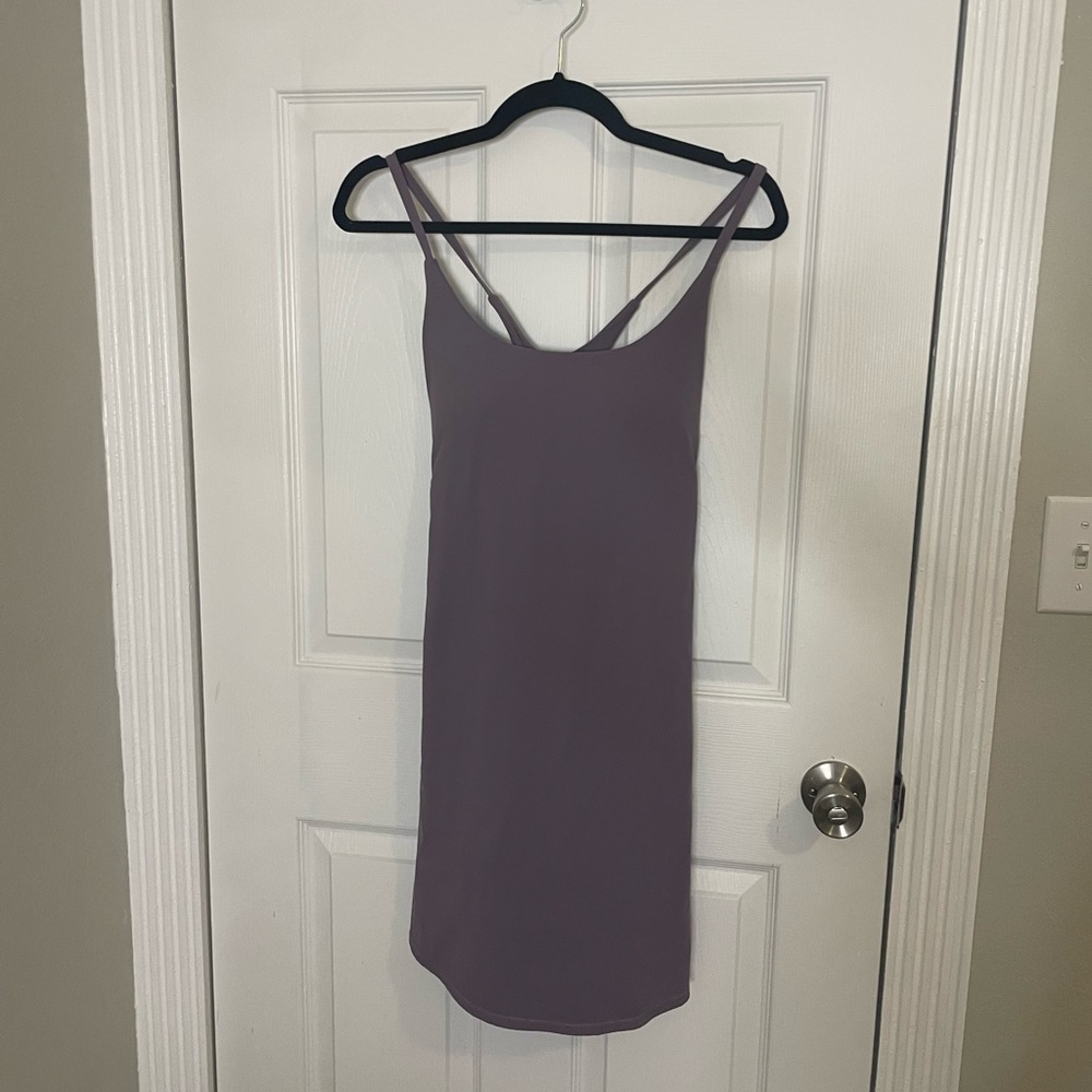Halara Backless Workout Dress with Built in Bra and Shorts Purple Size XL